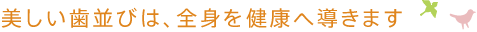 美しい歯並びは、全身を健康へ導きます